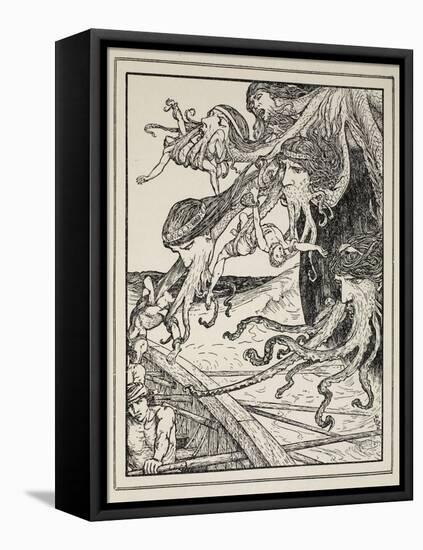 The Adventure with Scylla, from 'Tales of the Greek Seas' by Andrew Lang, 1926-Henry Justice Ford-Framed Stretched Canvas