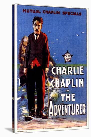 The Adventurer Movie Charlie Chaplin Edna Purviance Poster Print-null-Stretched Canvas