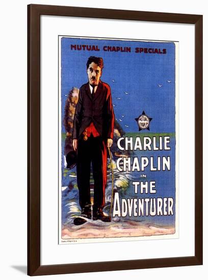 The Adventurer Movie Charlie Chaplin Edna Purviance Poster Print-null-Framed Poster