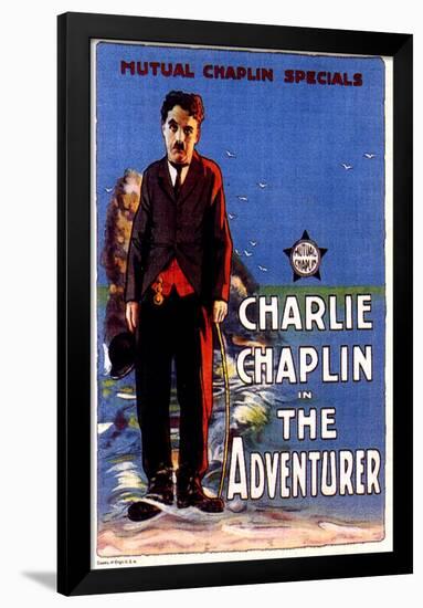 The Adventurer Movie Charlie Chaplin Edna Purviance Poster Print-null-Framed Poster