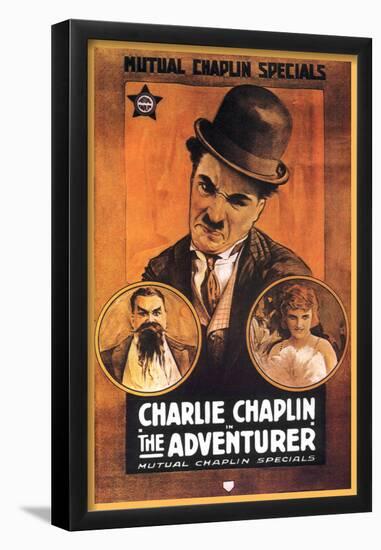 The Adventurer Movie Charlie Chaplin Poster Print-null-Framed Poster