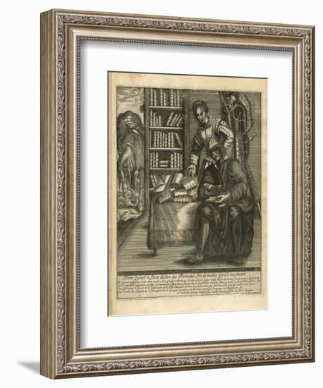 The Adventures of Don Quixote and Sancho Pansa, Illustration-Miguel Cervantes-Framed Giclee Print