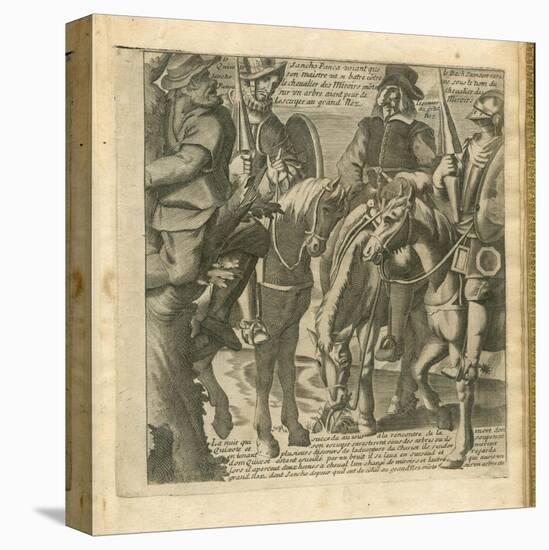 The Adventures of Don Quixote and Sancho Pansa, Illustration-Miguel Cervantes-Stretched Canvas