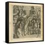 The Adventures of Don Quixote and Sancho Pansa, Illustration-Miguel Cervantes-Framed Stretched Canvas