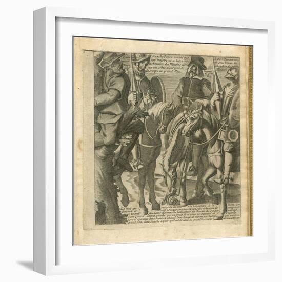 The Adventures of Don Quixote and Sancho Pansa, Illustration-Miguel Cervantes-Framed Giclee Print