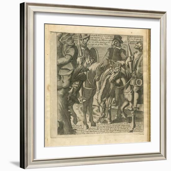 The Adventures of Don Quixote and Sancho Pansa, Illustration-Miguel Cervantes-Framed Giclee Print