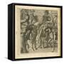 The Adventures of Don Quixote and Sancho Pansa, Illustration-Miguel Cervantes-Framed Stretched Canvas