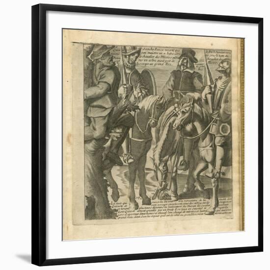 The Adventures of Don Quixote and Sancho Pansa, Illustration-Miguel Cervantes-Framed Giclee Print