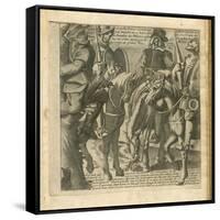 The Adventures of Don Quixote and Sancho Pansa, Illustration-Miguel Cervantes-Framed Stretched Canvas