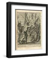 The Adventures of Don Quixote and Sancho Pansa, Illustration-Miguel Cervantes-Framed Premium Giclee Print