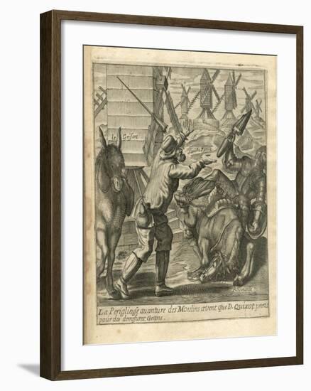 The Adventures of Don Quixote and Sancho Pansa, Illustration-Miguel Cervantes-Framed Giclee Print