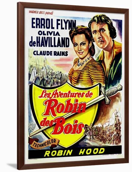 The Adventures of Robin Hood, Belgian Movie Poster, 1938-null-Framed Art Print