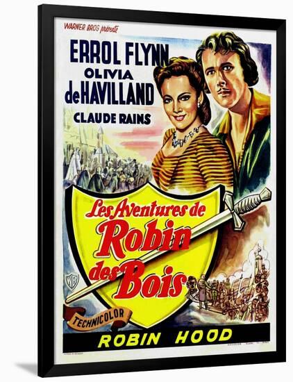 The Adventures of Robin Hood, Belgian Movie Poster, 1938-null-Framed Art Print