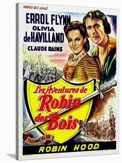 The Adventures of Robin Hood, Belgian Movie Poster, 1938-null-Stretched Canvas