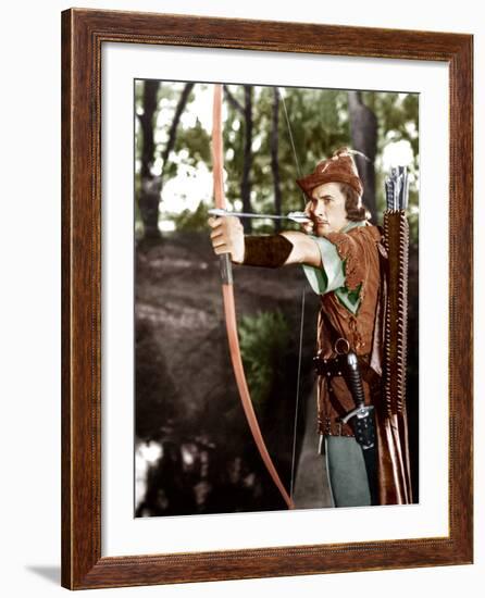 THE ADVENTURES OF ROBIN HOOD, Errol Flynn, 1938-null-Framed Photo