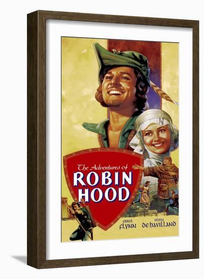 The Adventures of Robin Hood, Errol Flynn, Olivia De Havilland, 1938-null-Framed Art Print