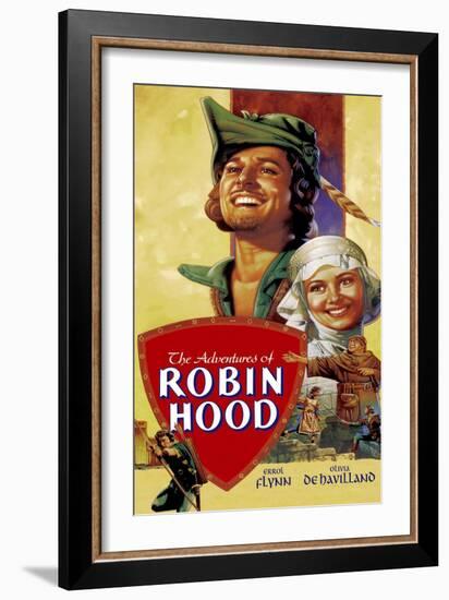 The Adventures of Robin Hood, Errol Flynn, Olivia De Havilland, 1938-null-Framed Art Print