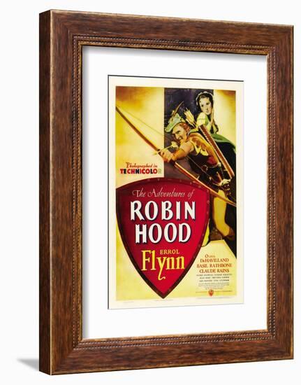The Adventures of Robin Hood, Errol Flynn, Olivia De Havilland, 1938-null-Framed Photo
