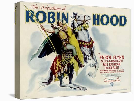 The Adventures of Robin Hood, Errol Flynn, Olivia DeHavilland, 1938-null-Stretched Canvas