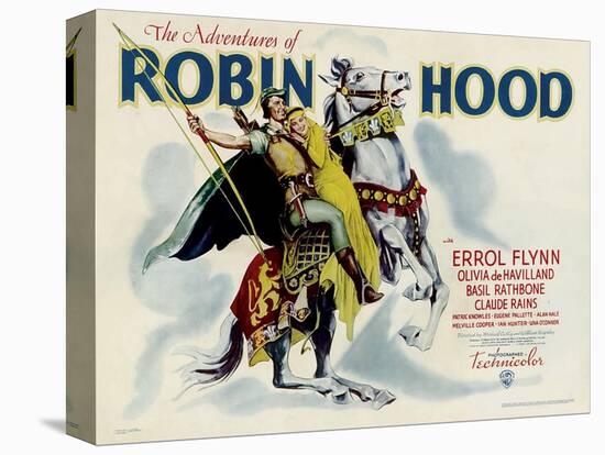 The Adventures of Robin Hood, Errol Flynn, Olivia DeHavilland, 1938-null-Stretched Canvas