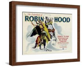 The Adventures of Robin Hood, Errol Flynn, Olivia DeHavilland, 1938-null-Framed Art Print