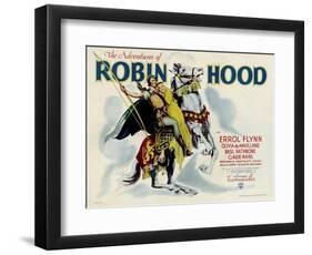 The Adventures of Robin Hood, Errol Flynn, Olivia DeHavilland, 1938-null-Framed Art Print