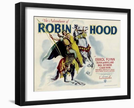 The Adventures of Robin Hood, Errol Flynn, Olivia DeHavilland, 1938-null-Framed Art Print