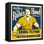 THE ADVENTURES OF ROBIN HOOD, Errol Flynn on jumbo window card, 1938-null-Framed Stretched Canvas