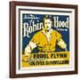 THE ADVENTURES OF ROBIN HOOD, Errol Flynn on jumbo window card, 1938-null-Framed Art Print