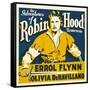 THE ADVENTURES OF ROBIN HOOD, Errol Flynn on jumbo window card, 1938-null-Framed Stretched Canvas