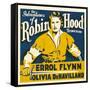 THE ADVENTURES OF ROBIN HOOD, Errol Flynn on jumbo window card, 1938-null-Framed Stretched Canvas