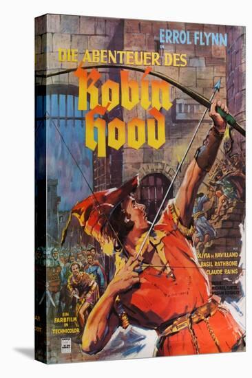 The Adventures of Robin Hood, German Movie Poster, 1938-null-Stretched Canvas