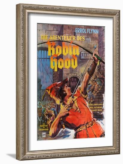 The Adventures of Robin Hood, German Movie Poster, 1938-null-Framed Art Print