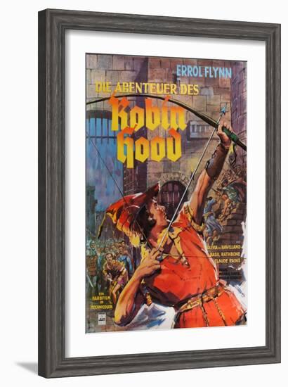 The Adventures of Robin Hood, German Movie Poster, 1938-null-Framed Art Print