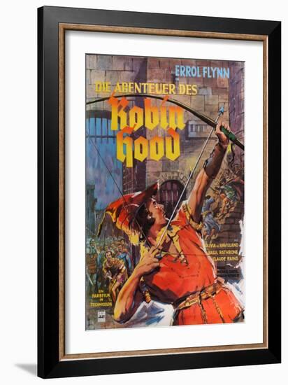 The Adventures of Robin Hood, German Movie Poster, 1938-null-Framed Art Print