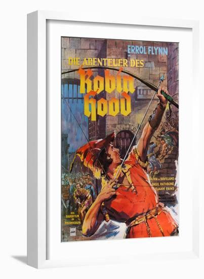 The Adventures of Robin Hood, German Movie Poster, 1938-null-Framed Art Print