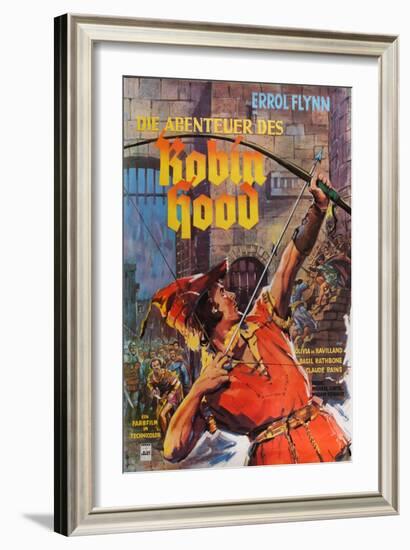 The Adventures of Robin Hood, German Movie Poster, 1938-null-Framed Art Print