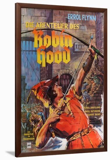 The Adventures of Robin Hood, German Movie Poster, 1938-null-Framed Art Print