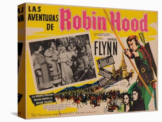 The Adventures of Robin Hood, Mexican Movie Poster, 1938-null-Stretched Canvas