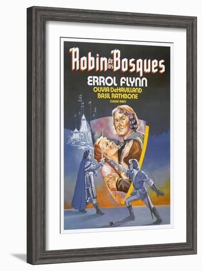 The Adventures of Robin Hood, Spanish Movie Poster, 1938-null-Framed Art Print