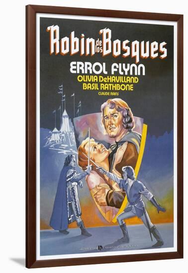 The Adventures of Robin Hood, Spanish Movie Poster, 1938-null-Framed Art Print