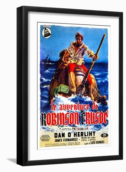 The Adventures of Robinson Crusoe, (AKA Le Avventure Di Robinson Crusoe), Italian Poster Art, 1954-null-Framed Art Print