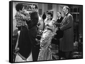 THE ADVENTURES OF SHERLOCK HOLMES, 1939 directed by ALFRED WERKER Basil Rathbone, Ida Lupino and Ni-null-Framed Stretched Canvas