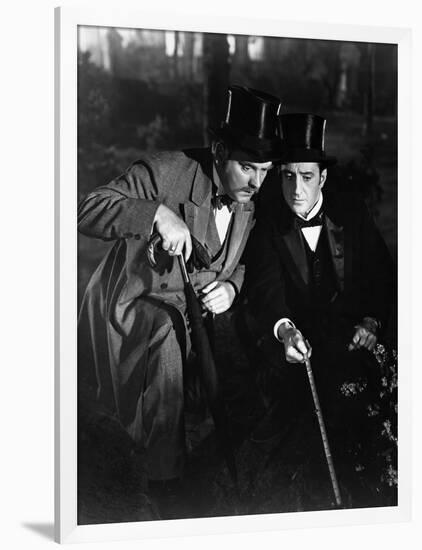 THE ADVENTURES OF SHERLOCK HOLMES, 1939 directed by ALFRED WERKER Nigel Bruce and Basil Rathbone (b-null-Framed Photo