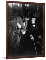 THE ADVENTURES OF SHERLOCK HOLMES, 1939 directed by ALFRED WERKER Nigel Bruce and Basil Rathbone (b-null-Framed Photo