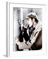 The Adventures of Sherlock Holmes, Basil Rathbone, 1939-null-Framed Photo