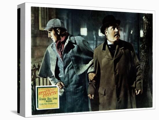 The Adventures of Sherlock Holmes, from Left, Basil Rathbone, Nigel Bruce, 1939-null-Stretched Canvas