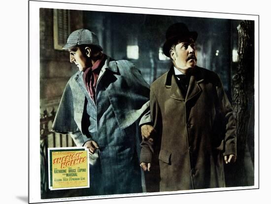 The Adventures of Sherlock Holmes, from Left, Basil Rathbone, Nigel Bruce, 1939-null-Mounted Art Print