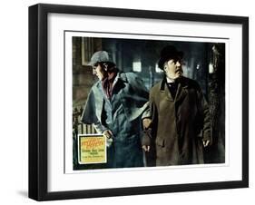 The Adventures of Sherlock Holmes, from Left, Basil Rathbone, Nigel Bruce, 1939-null-Framed Art Print