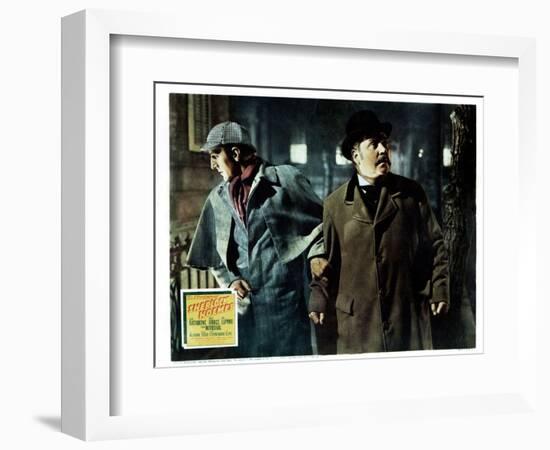 The Adventures of Sherlock Holmes, from Left, Basil Rathbone, Nigel Bruce, 1939-null-Framed Art Print